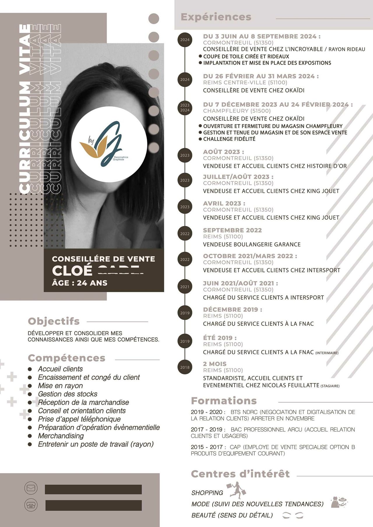 Création + mise en page CV (particulier)