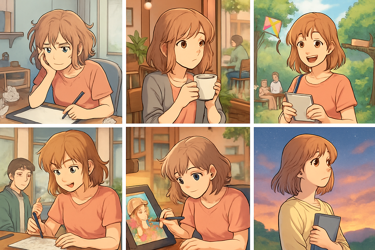 Illustration animée style Ghibli