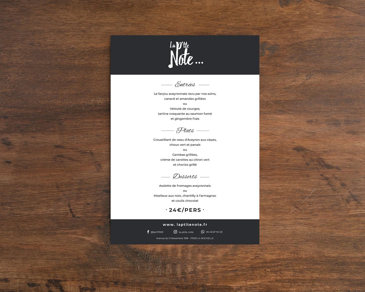 Menu restaurant