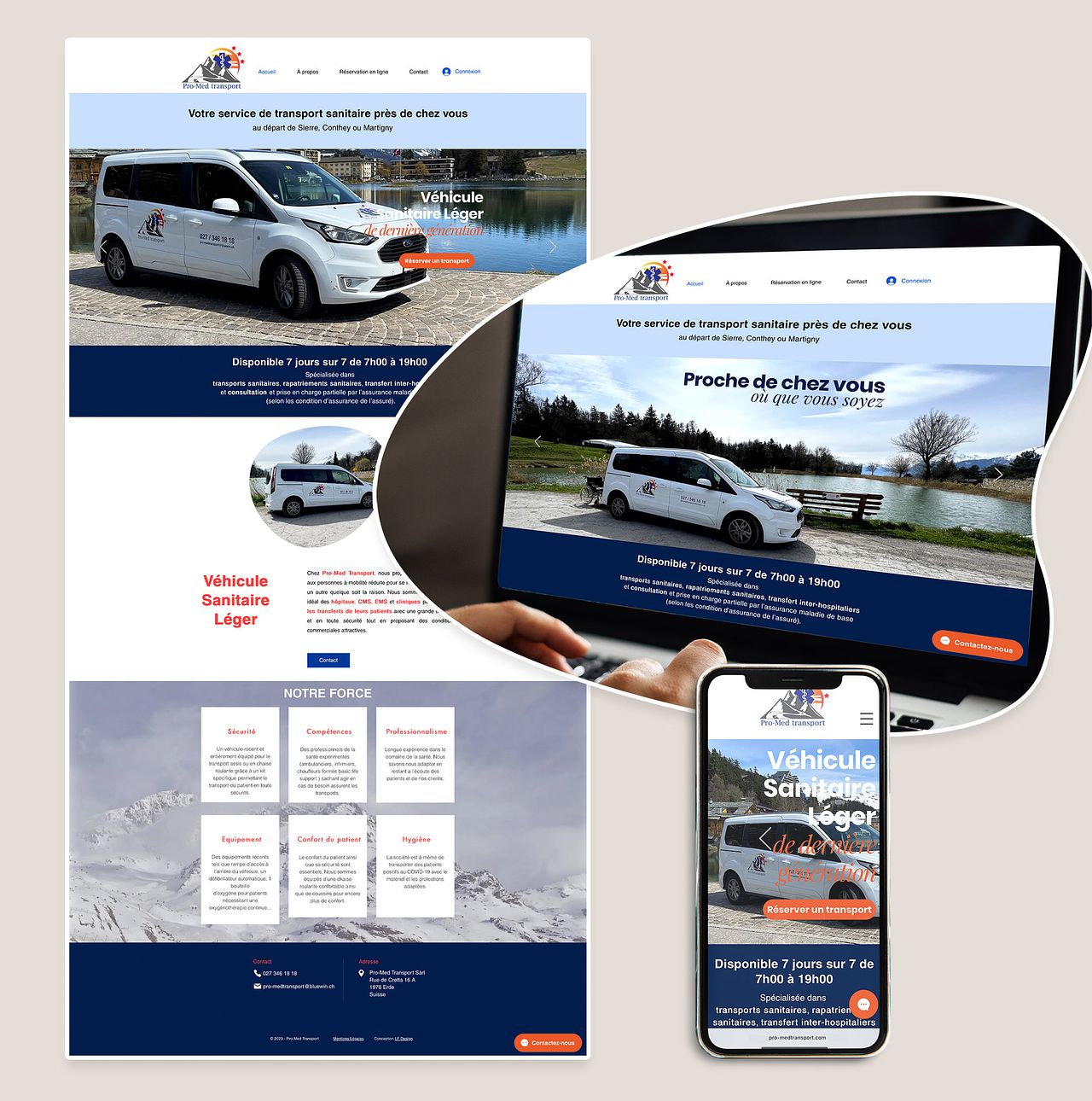 Création du site de Pro Med transport