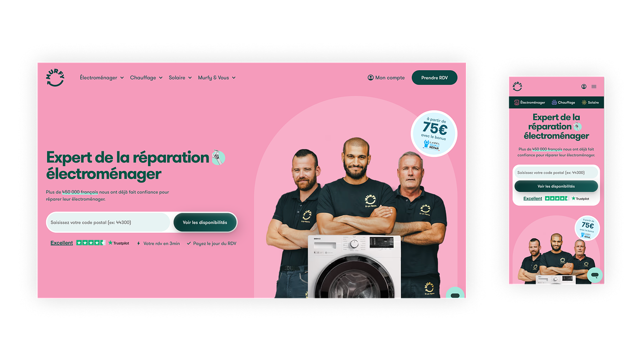 Murfy, design system et site de réparation électro
