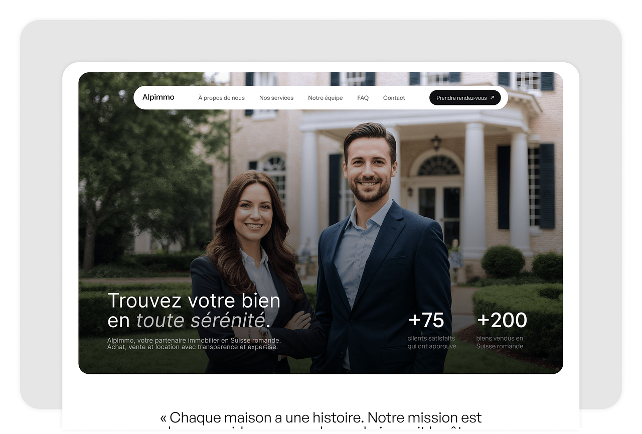 Alpimmo – Site web pour une agence immobilière