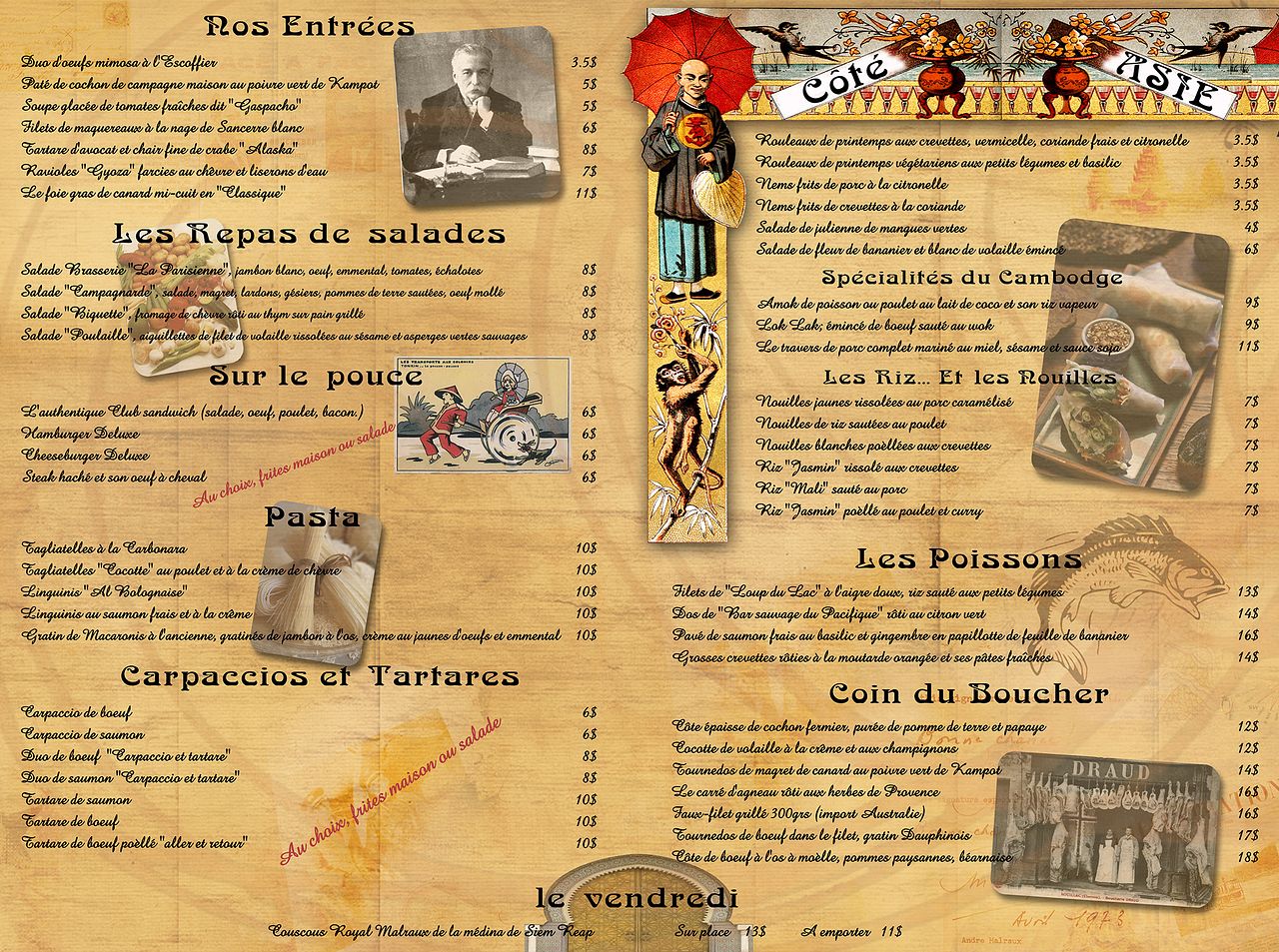 Food menu "Le Malraux"