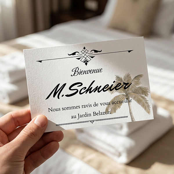 Création d'une carte de bienvenue pour un hôtel