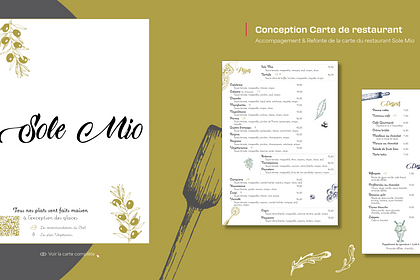 Conception Carte du Restaurant Sole Mio