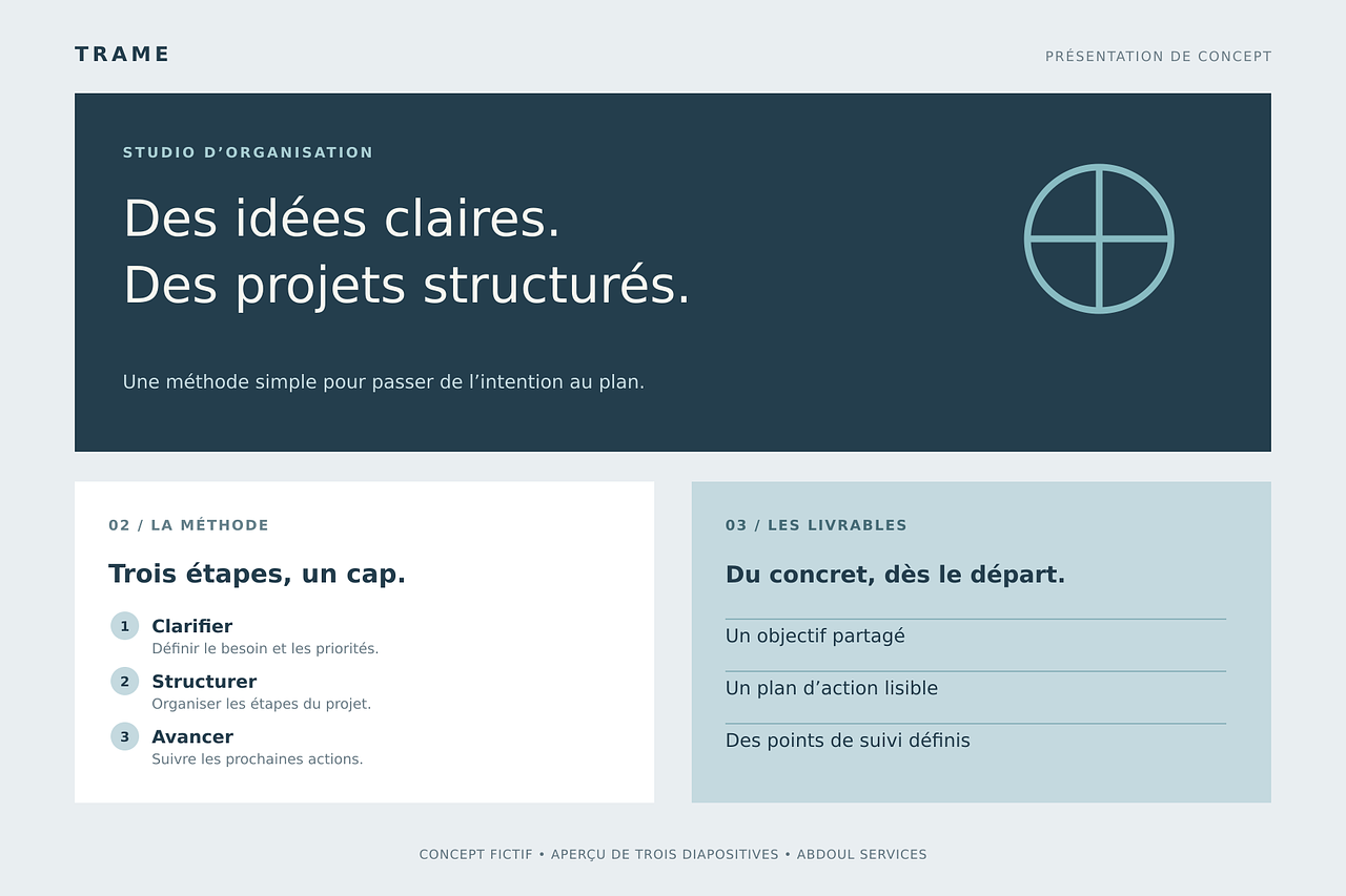 Trame | Présentation professionnelle