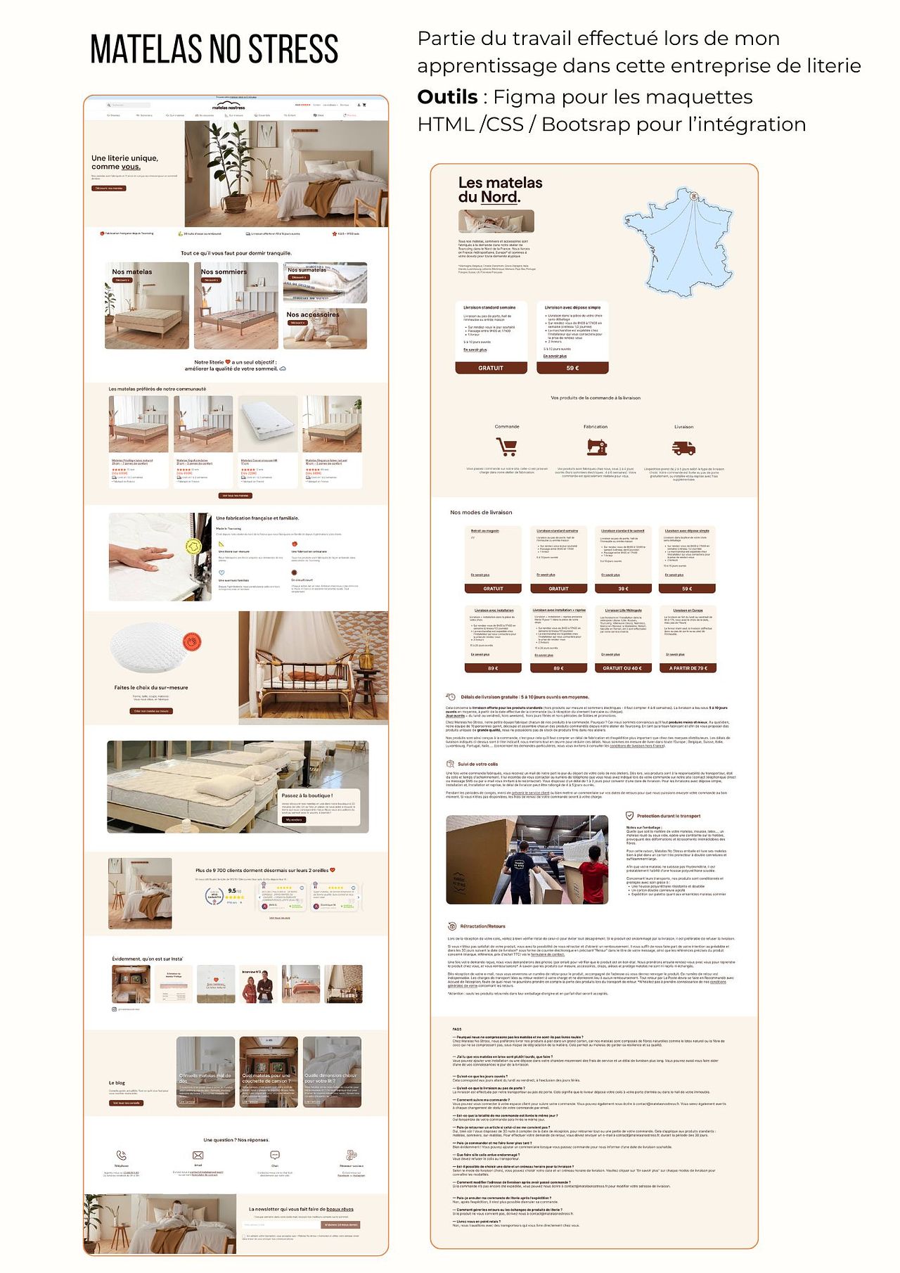 Refont site web Matelas No Stress