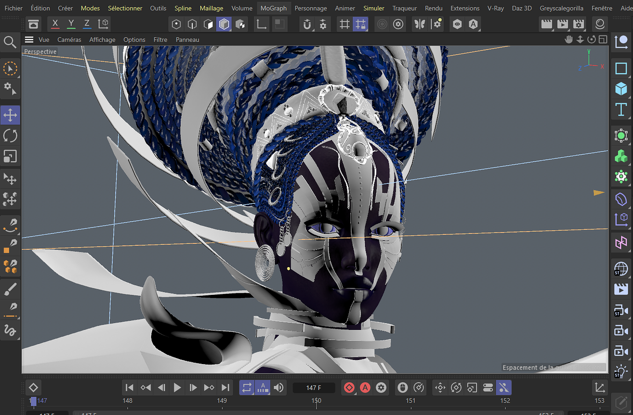 Portrait OLOOKUN c4d + Zbrush
