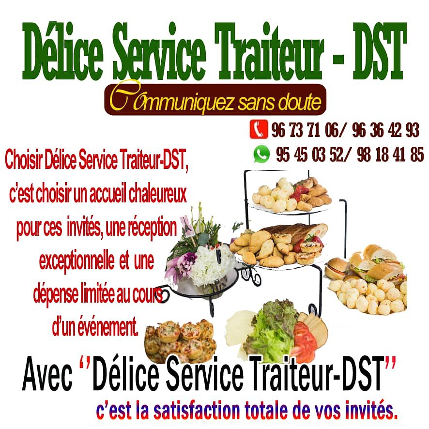 Affiche publicitaire de delice service traiteur ds
