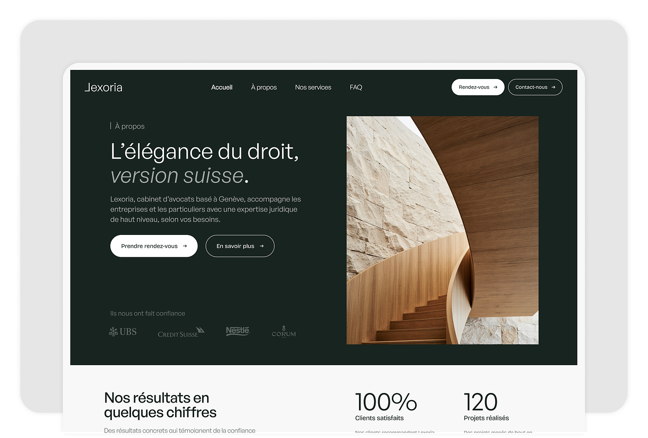 Lexoria – Site web pour un cabinet d’avocats