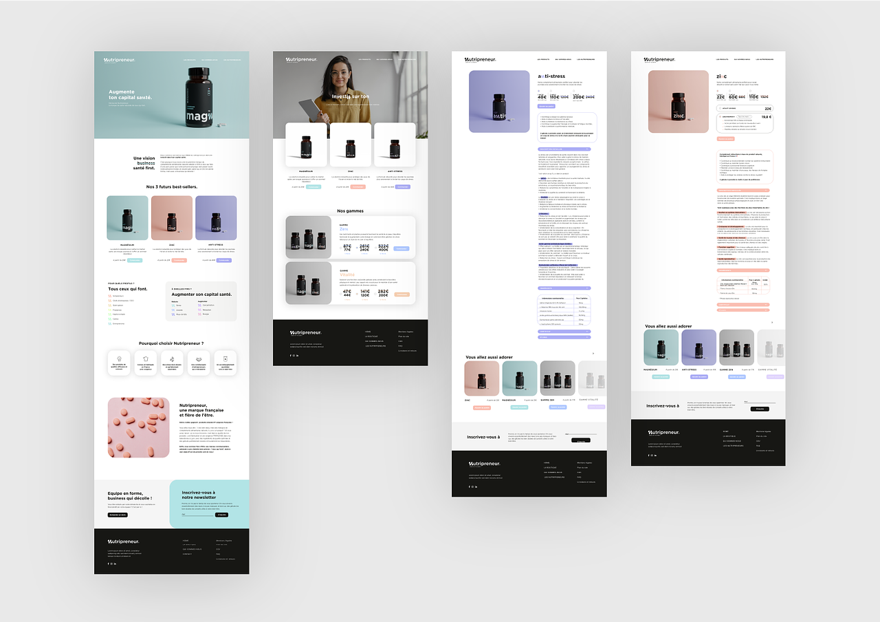 Maquettes site internet - NUTRIPRENEUR