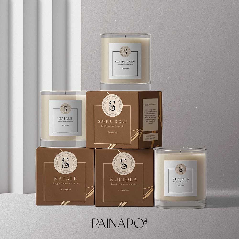 Packaging et étiquettes bougies