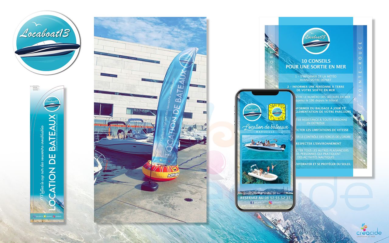 Déclinaisons de supports pour Locaboat13