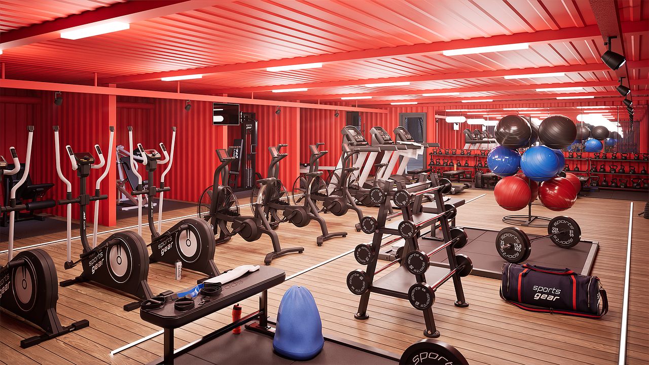 Design 3D d’une salle de musculation