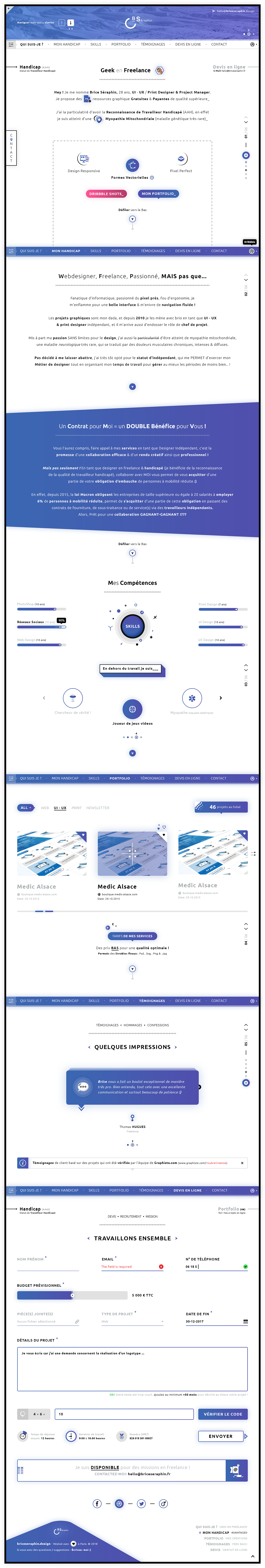 Personal Landing Page. Handicap