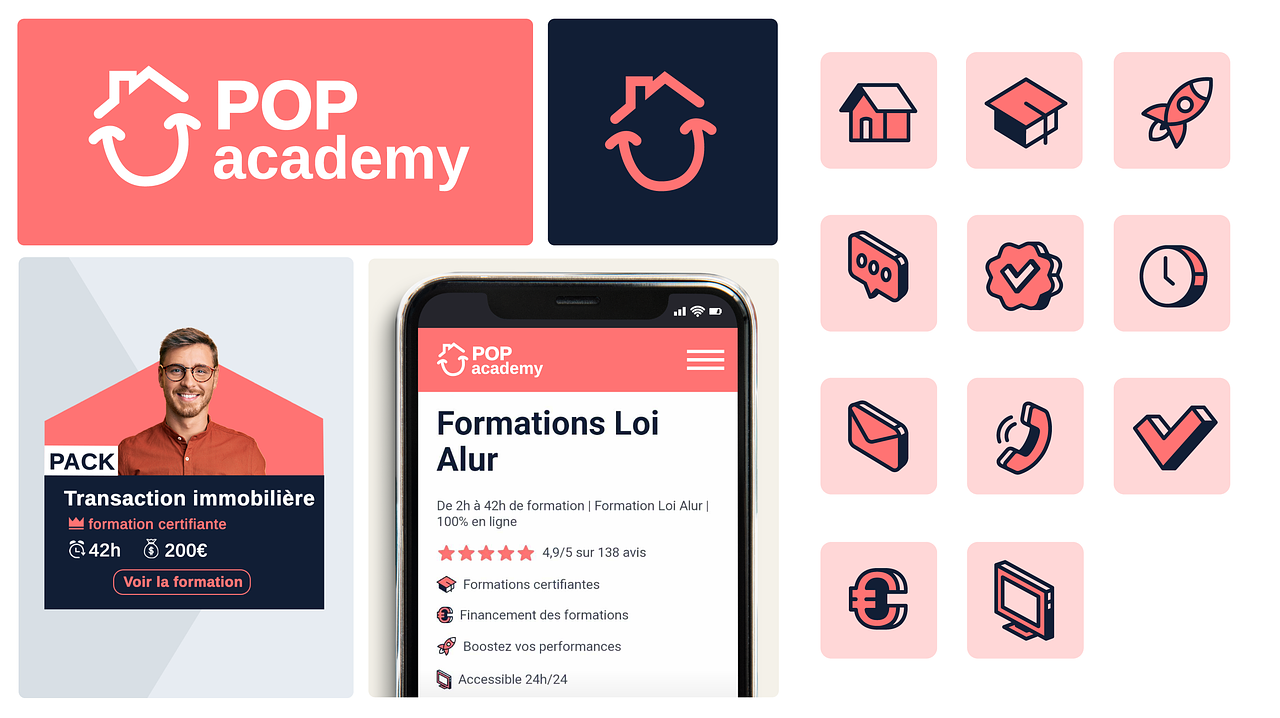 Création de l'identité visuelle de POP academy