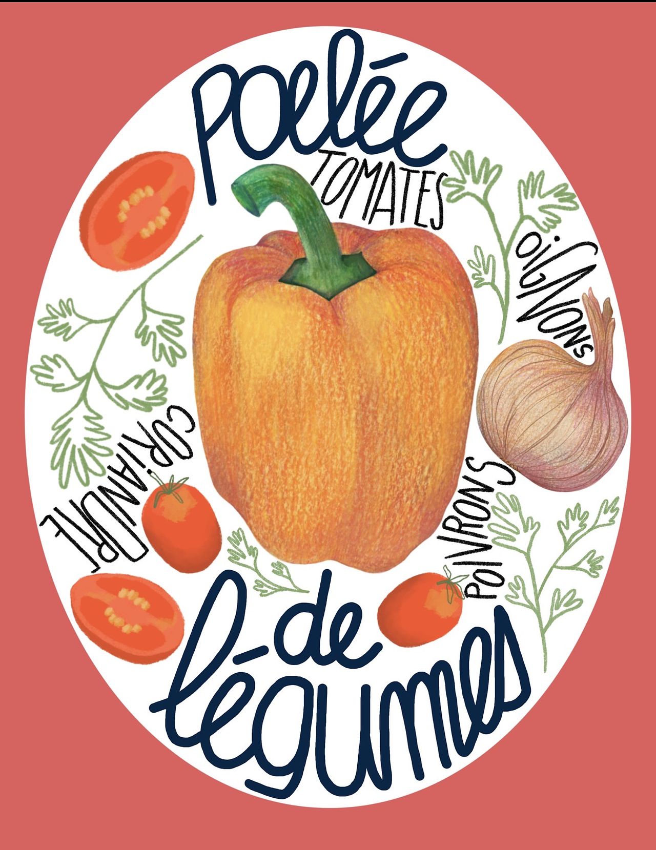 Étiquette pour poêlée de légumes