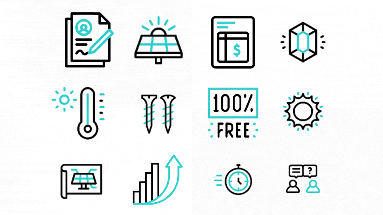 Icones annimés pour landing page