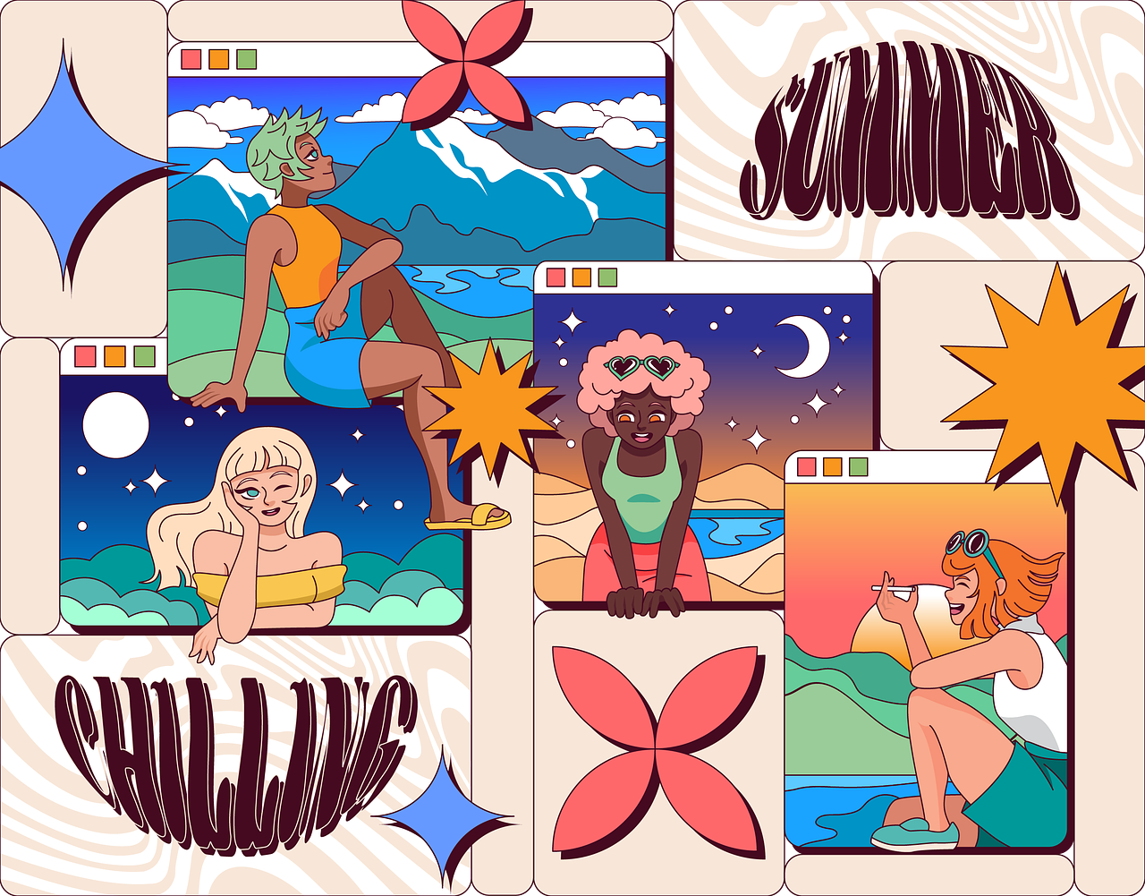 Summer Chilling Illustration