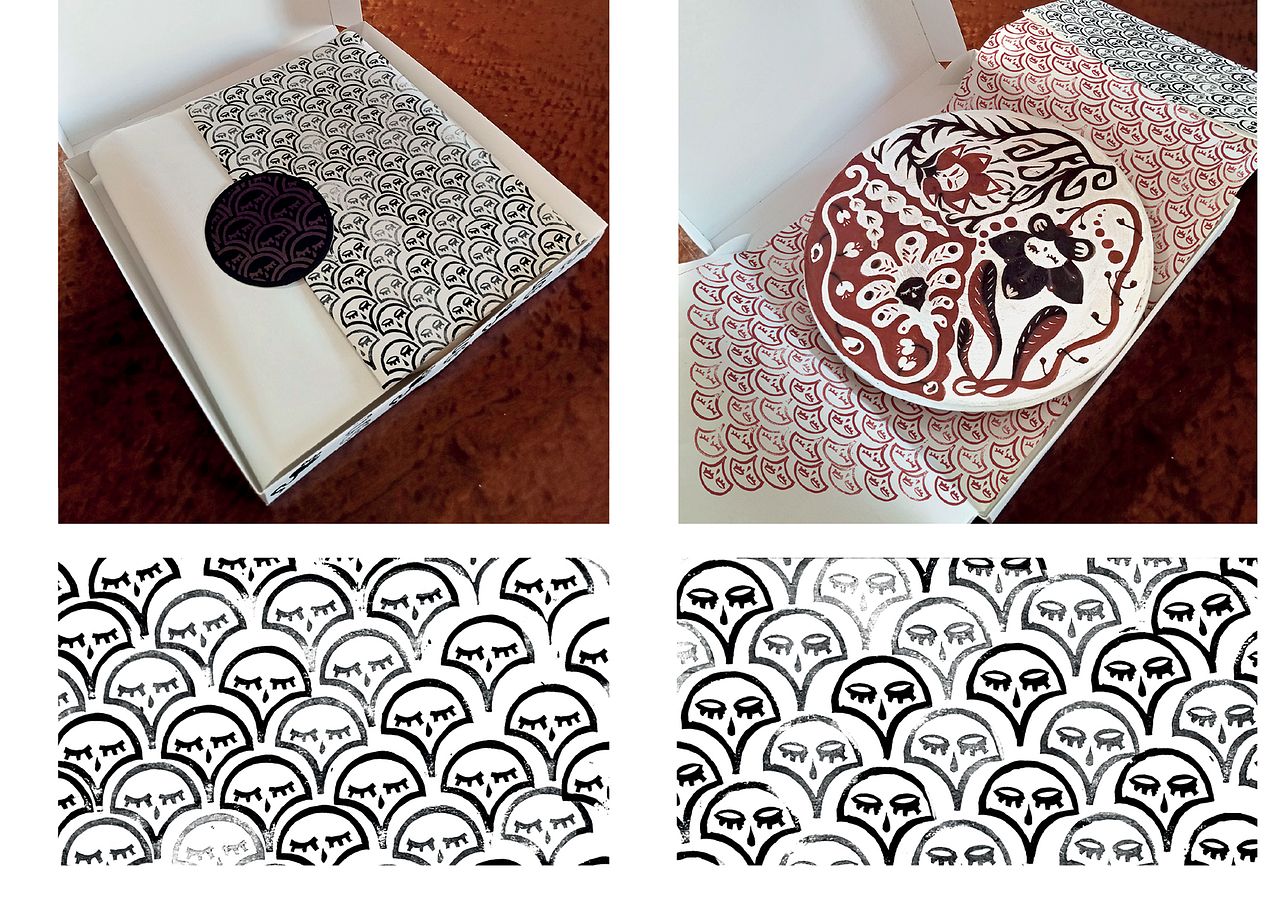 Packaging linogravure