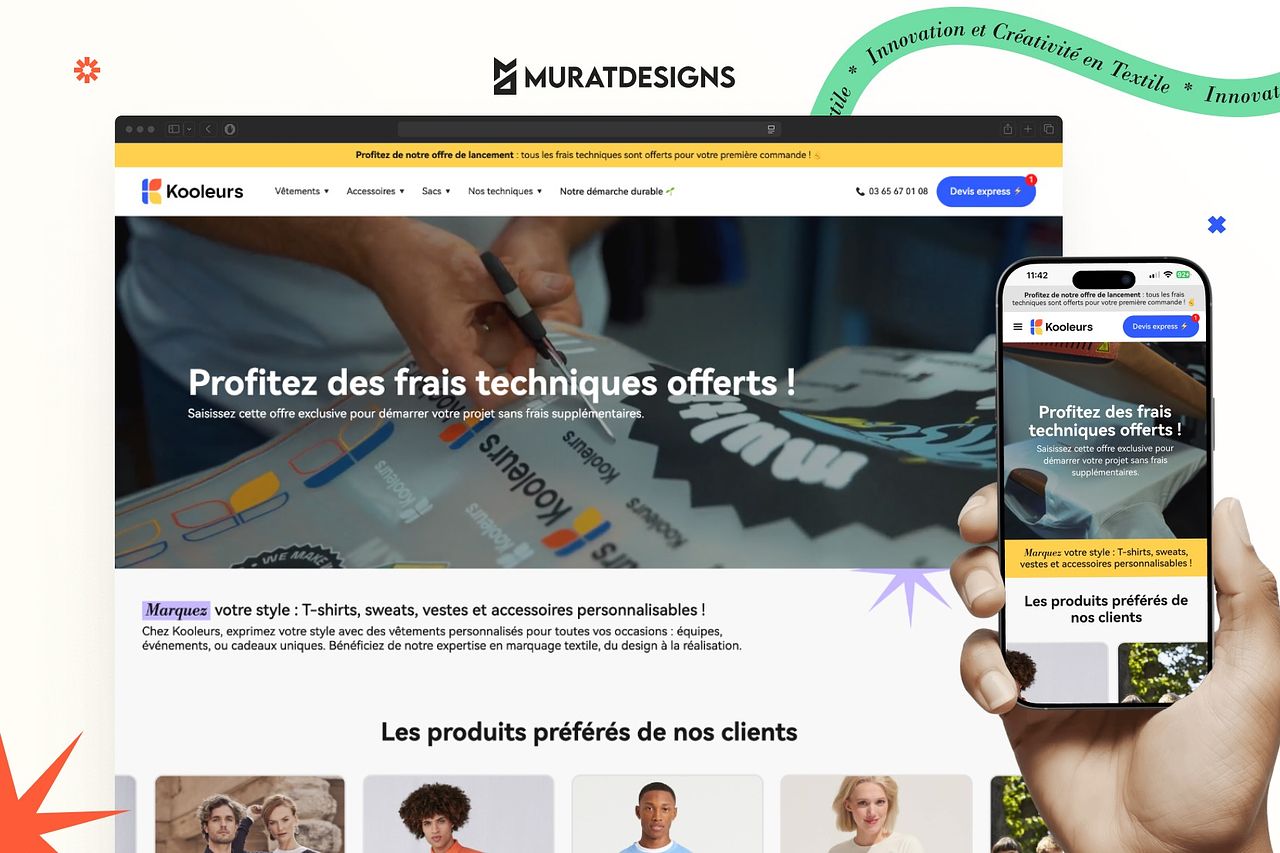Site Kooleurs · Atelier de marquage textile
