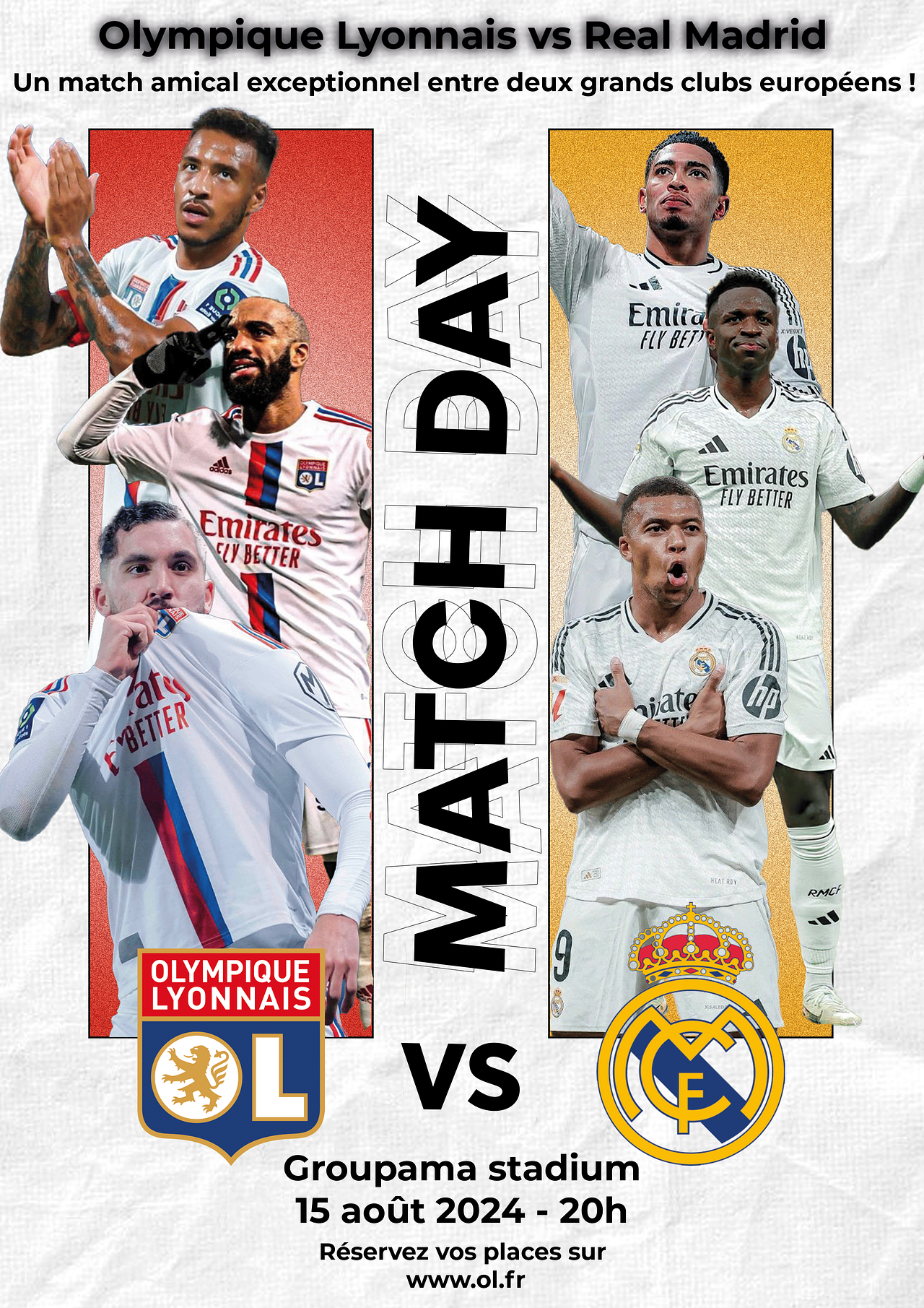 Affiche match day - Lyon vs Real Madrid