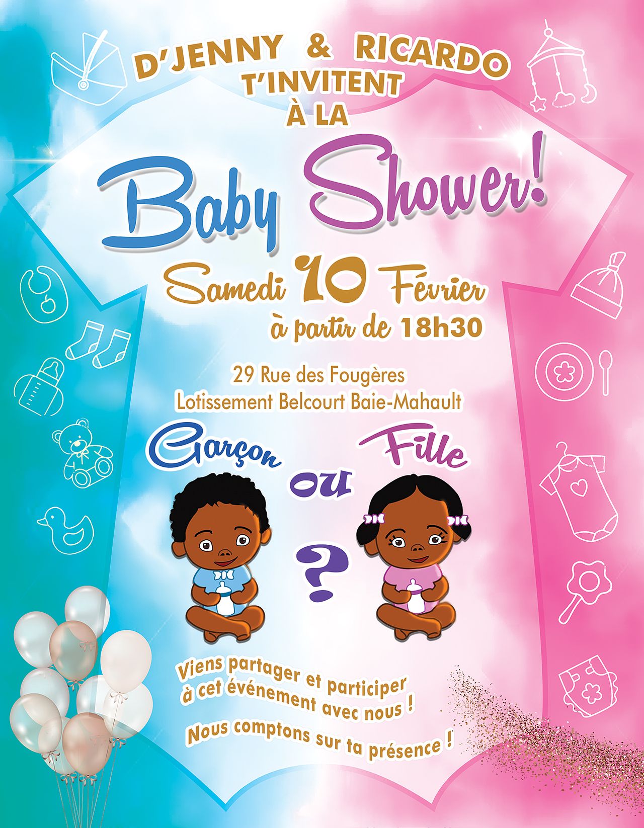 Affiche flyer Baby Shower