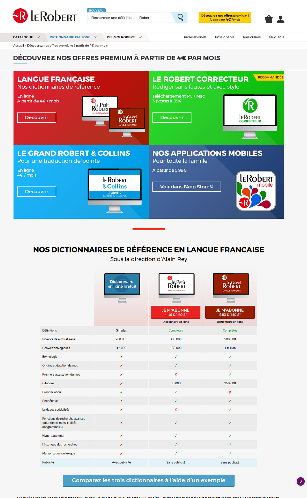 Création Landing page pour le Robert