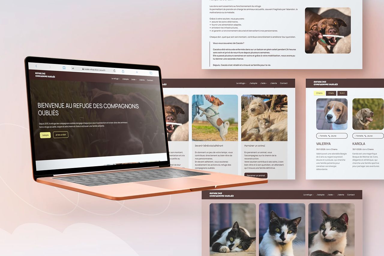 Modèle de site - Refuge animalier
