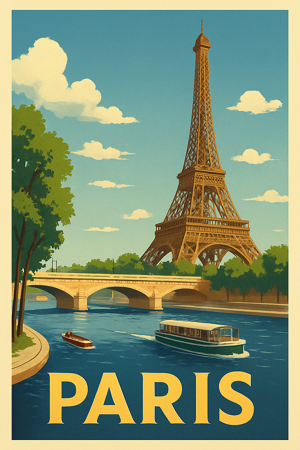 Illustration carte postale "Paris"