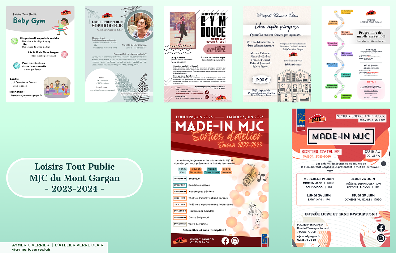 Affiches "Loisirs" pour MJC Mont-Gargan