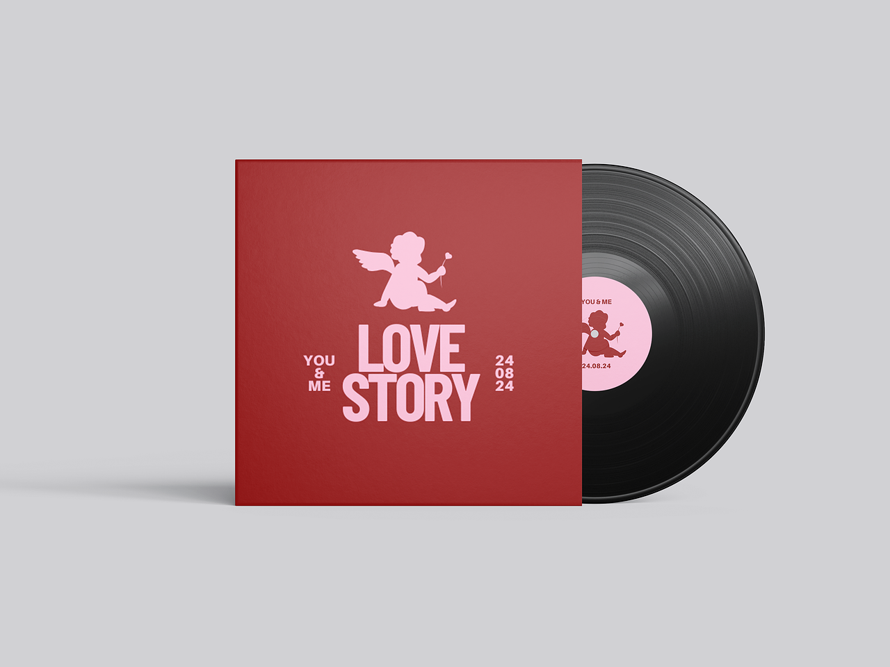 Pochette et macaron de vinyle