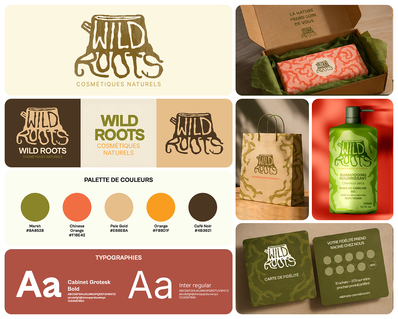Wild Roots — Identité visuelle marque cosmétiques