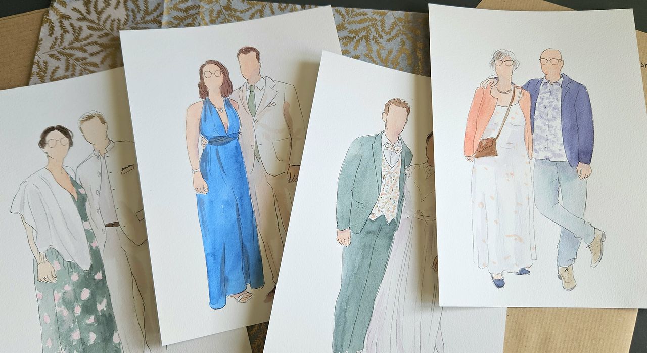 Portraits aquarelle live painting