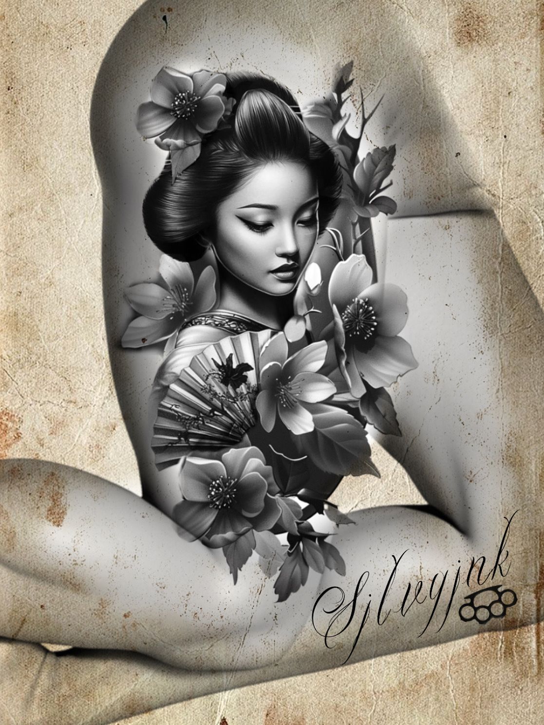 La geisha et ces fleurs