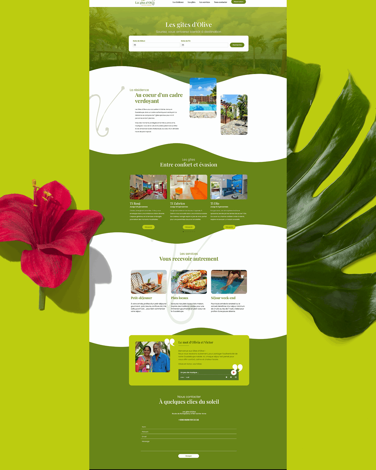 Création du site de réservation Les Gîtes d'Olive