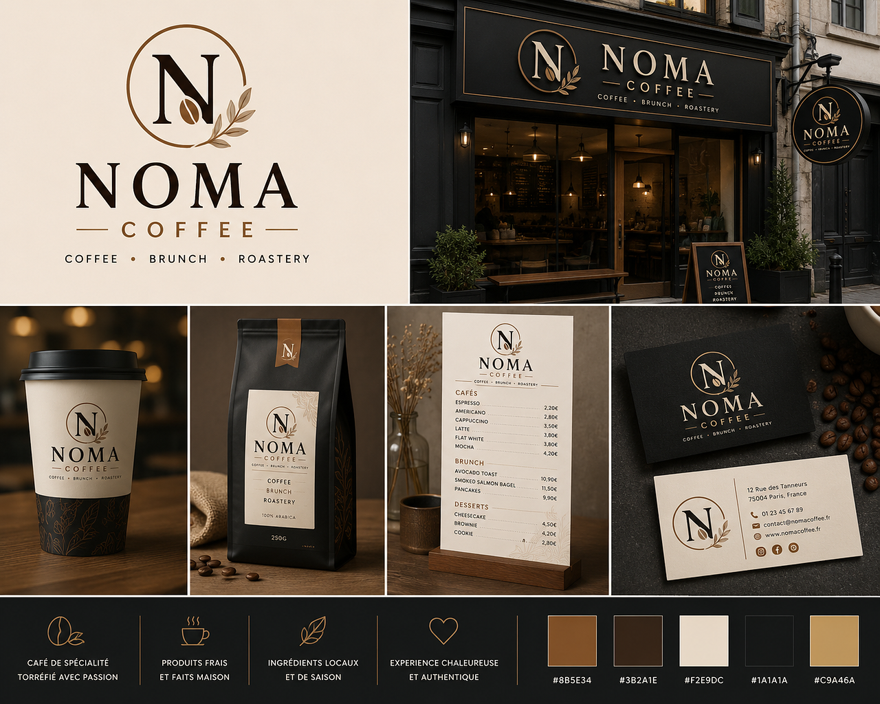 Identité visuelle complète – NOMA Coffee
