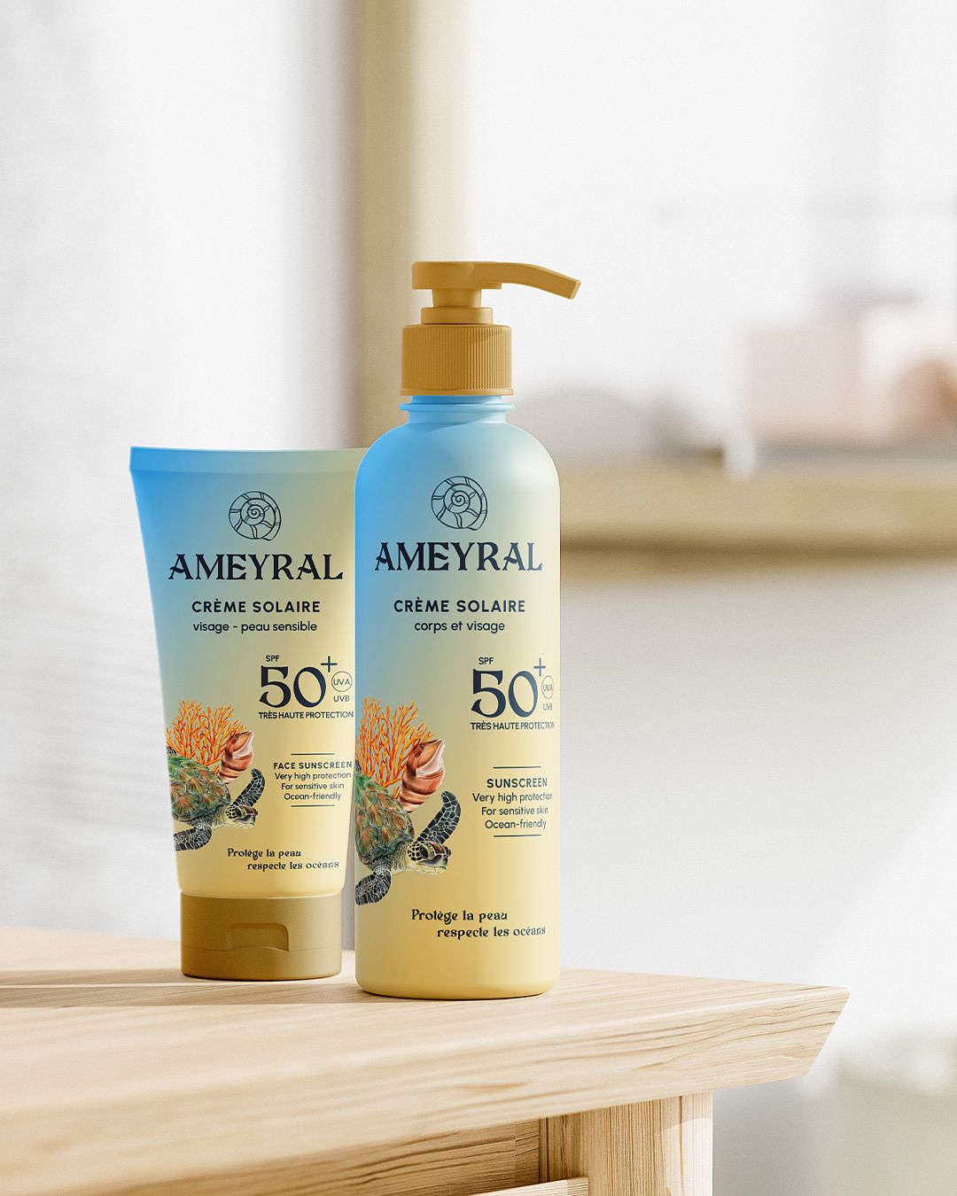 Packaging illustré pour crème solaire