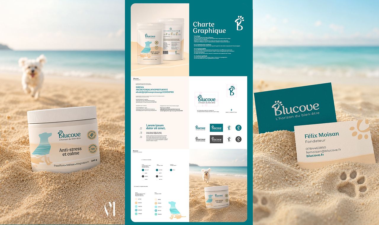 Identité visuelle pour Blucove.fr