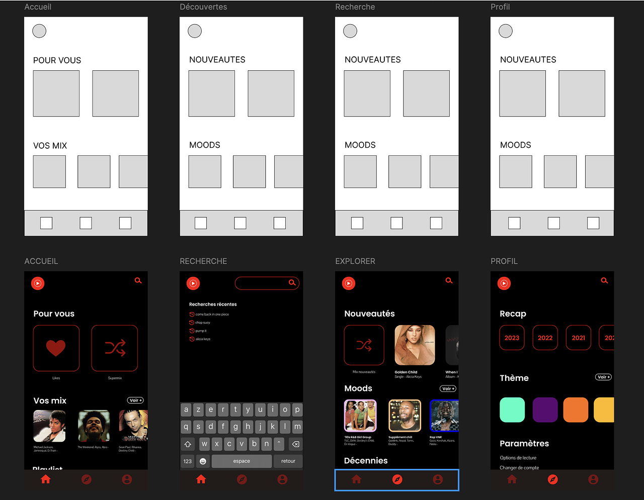 Wireframe Youtube Music
