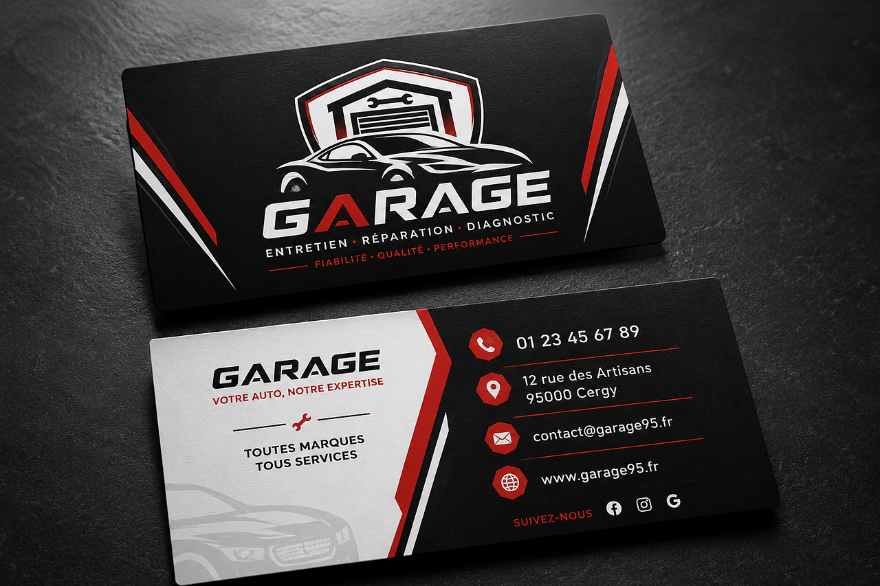 Carte de visite professionnelle – Garage automobil