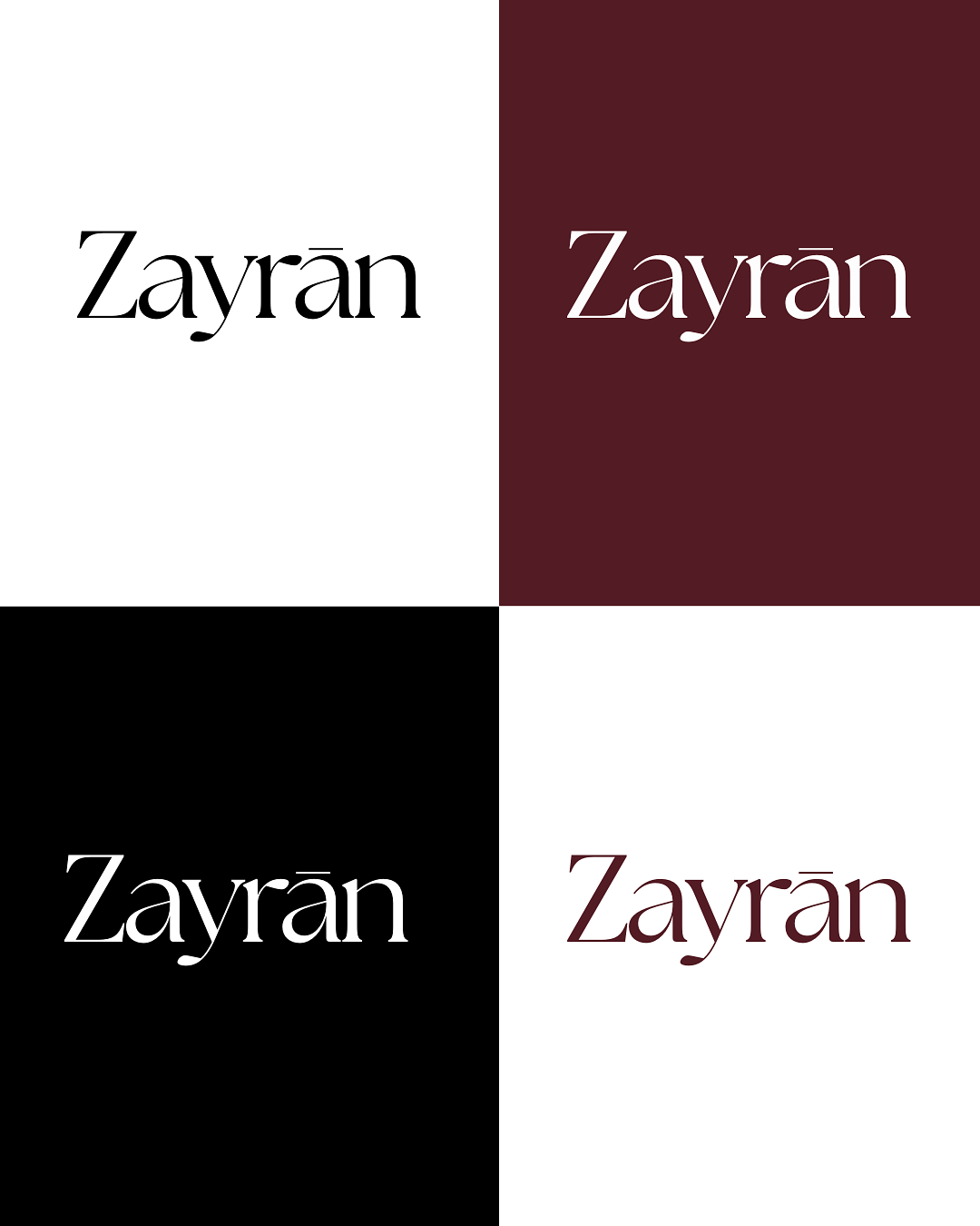 Déclinaisons chromatiques — Logo Zayran