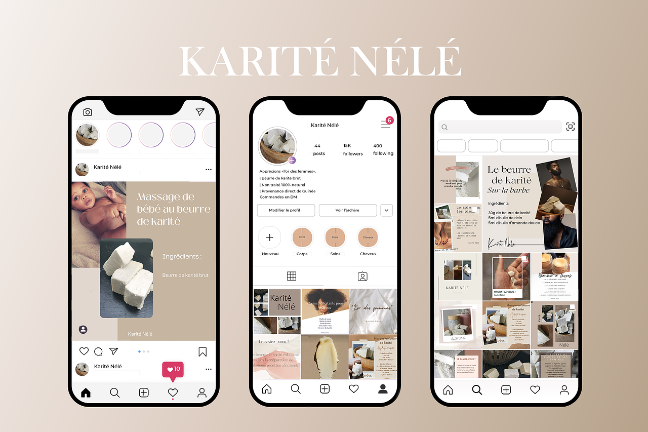 KARITE NELE - Branding  réseaux sociaux