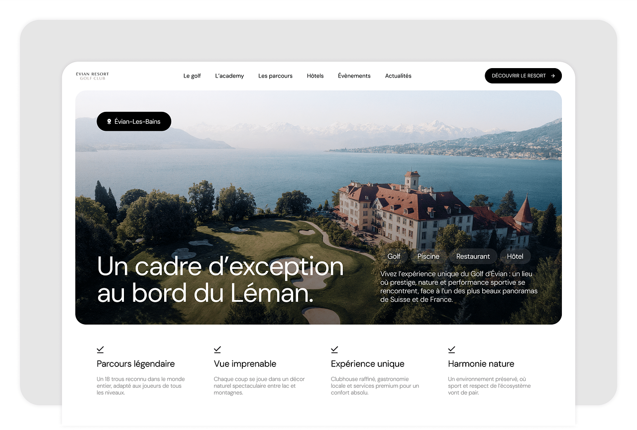 Évian Resort – Site web golf & hôtellerie Léman