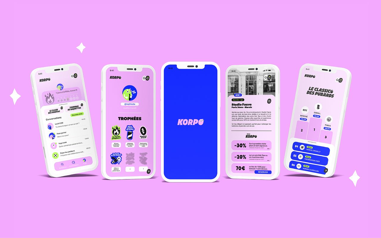 UX / UI design d'application mobile Korpo