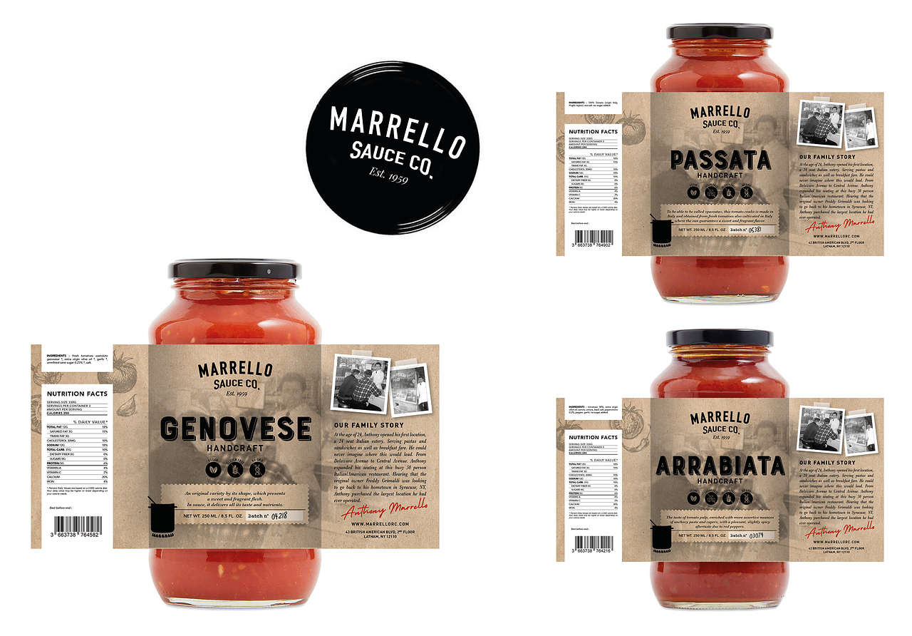 Etiquettes produits - Marrello Sauce Co.