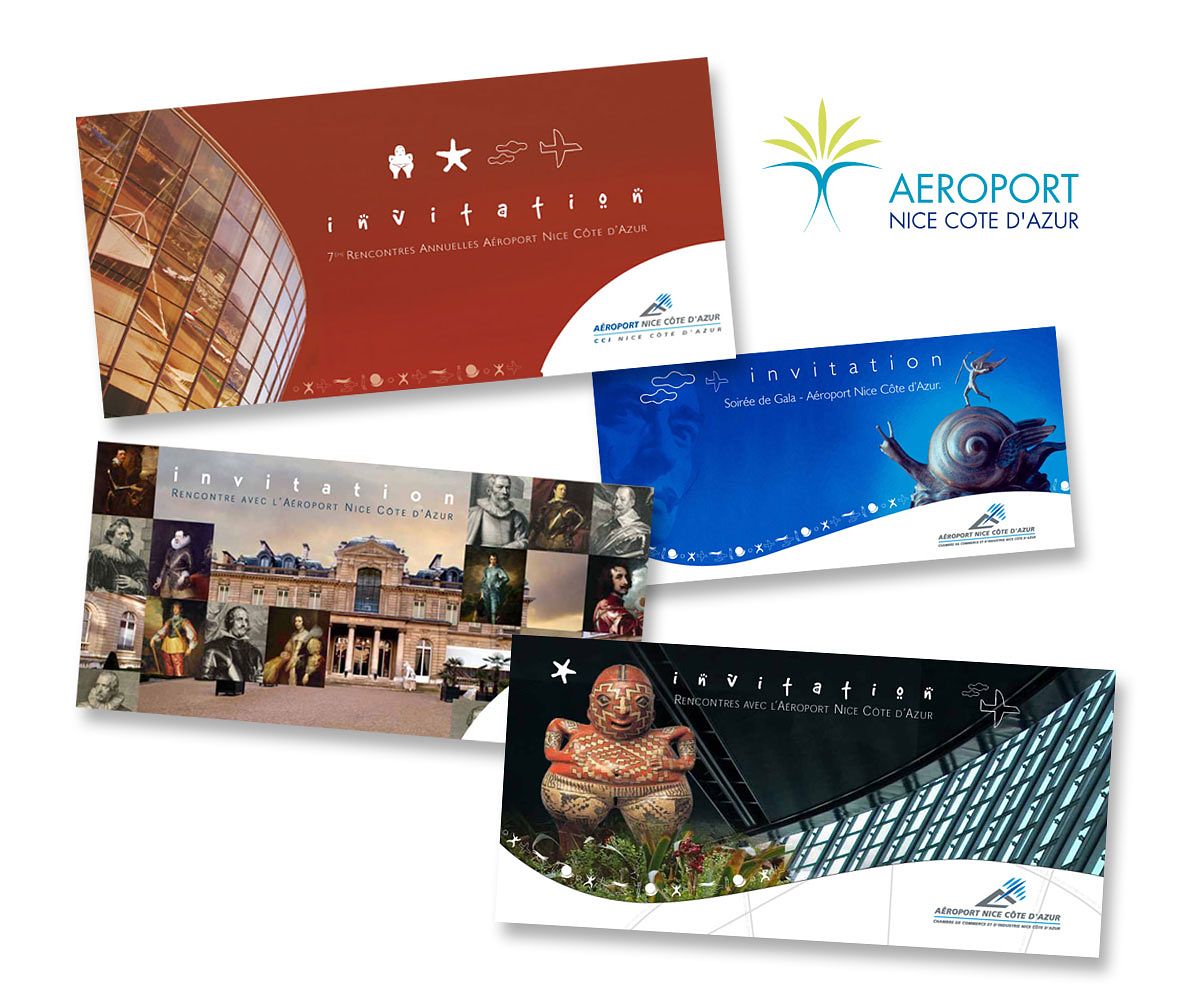 Carton Invitation Aèroport Nice Côte d'Azur