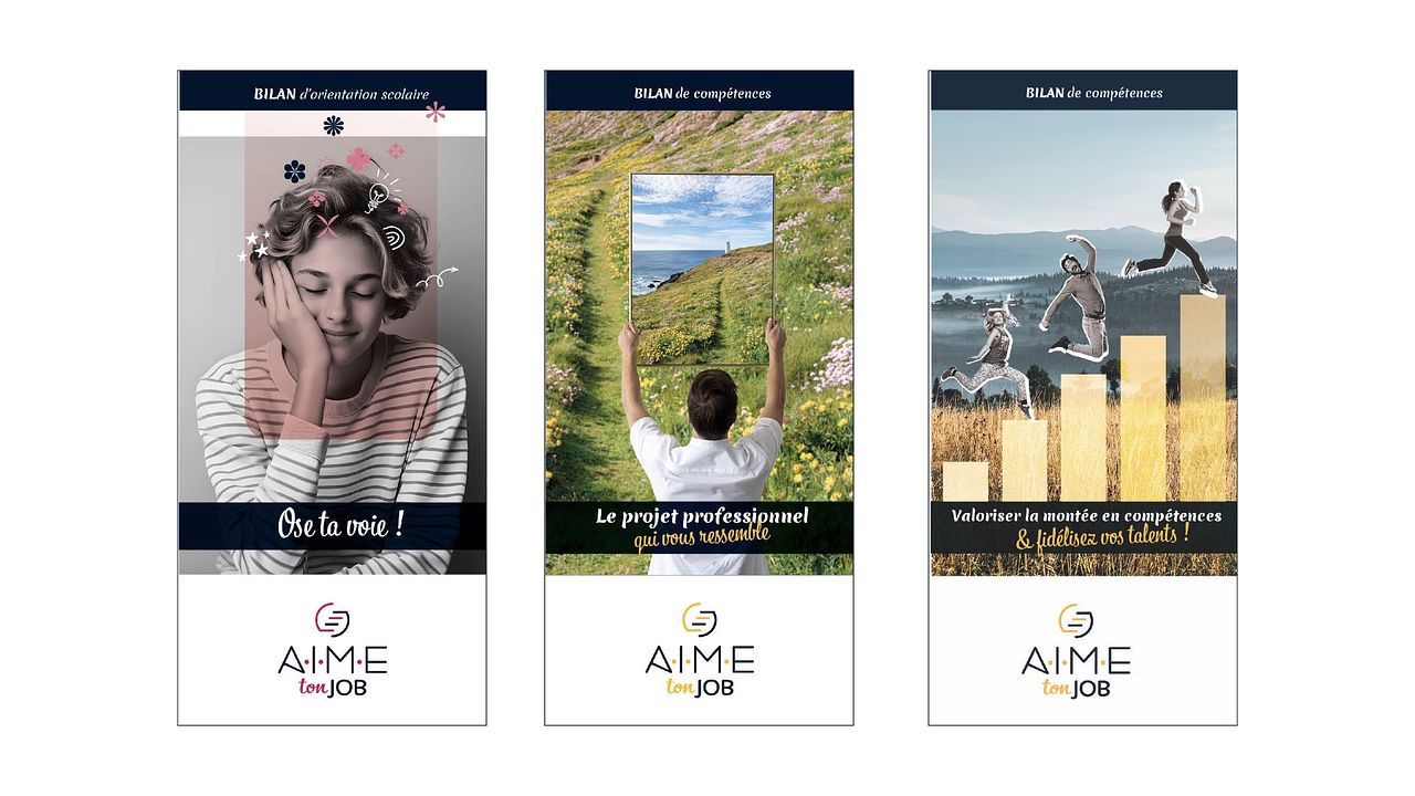 Plaquettes pour A.I.M.E. ton job