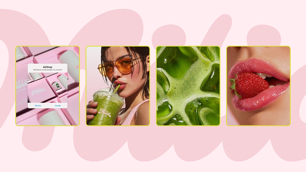 Visuels communication pour Milia Matcha