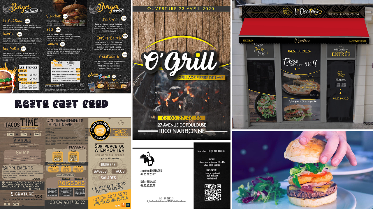 Supports de comm' Fast food